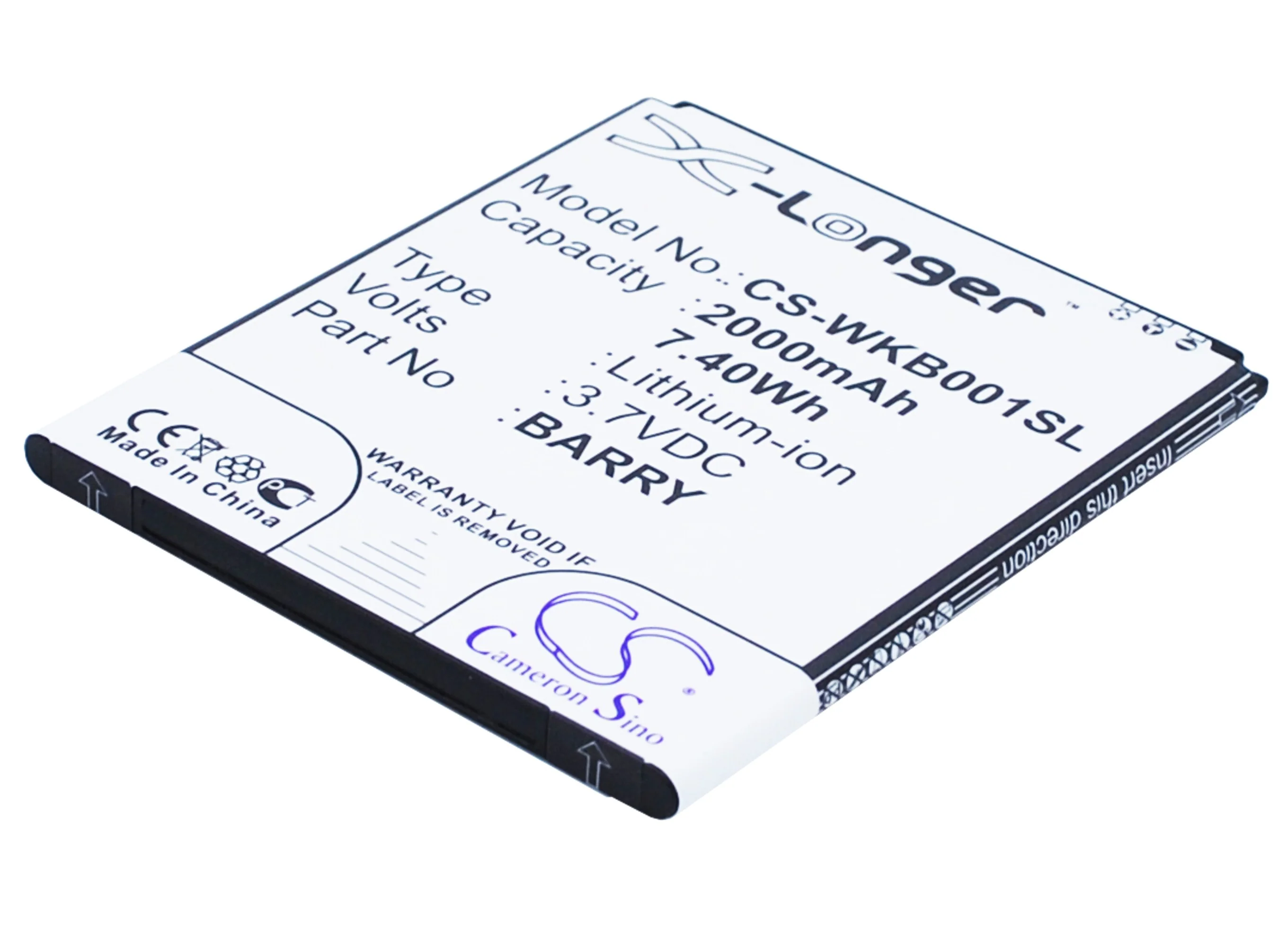 CS-WKB001SL : Battery for Wiko Barry, Barry Dual SIM - Replaces Wiko BARRY - Image 3