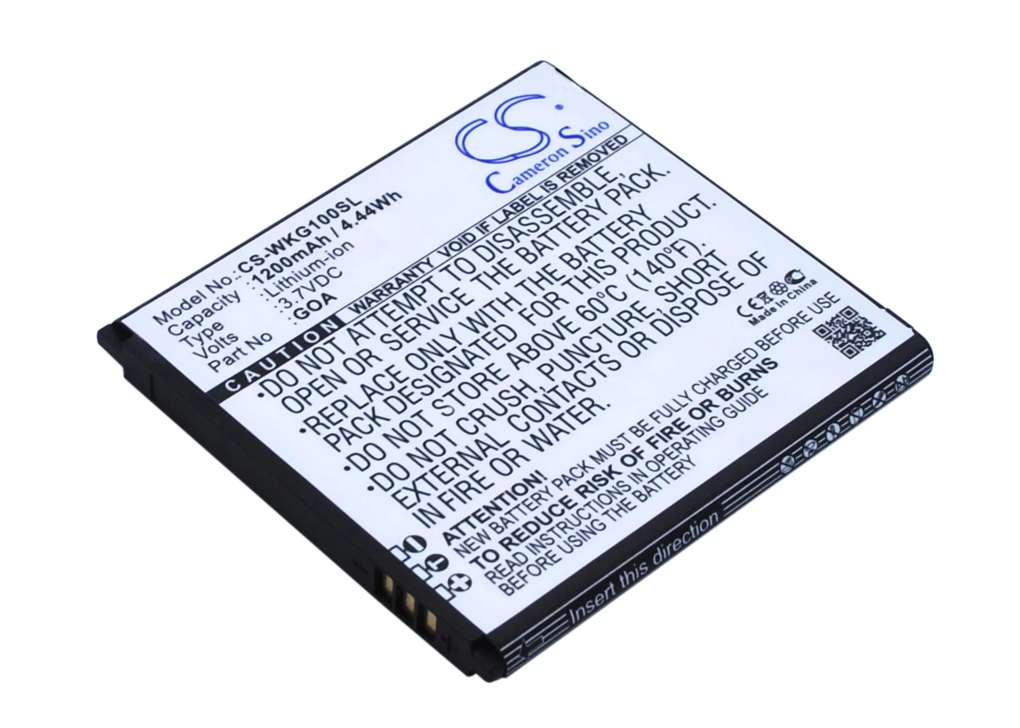 CS-WKG100SL : Battery for WIKO GOA, Sunny, 9662 and others - Replaces WIKO GOA, 2502