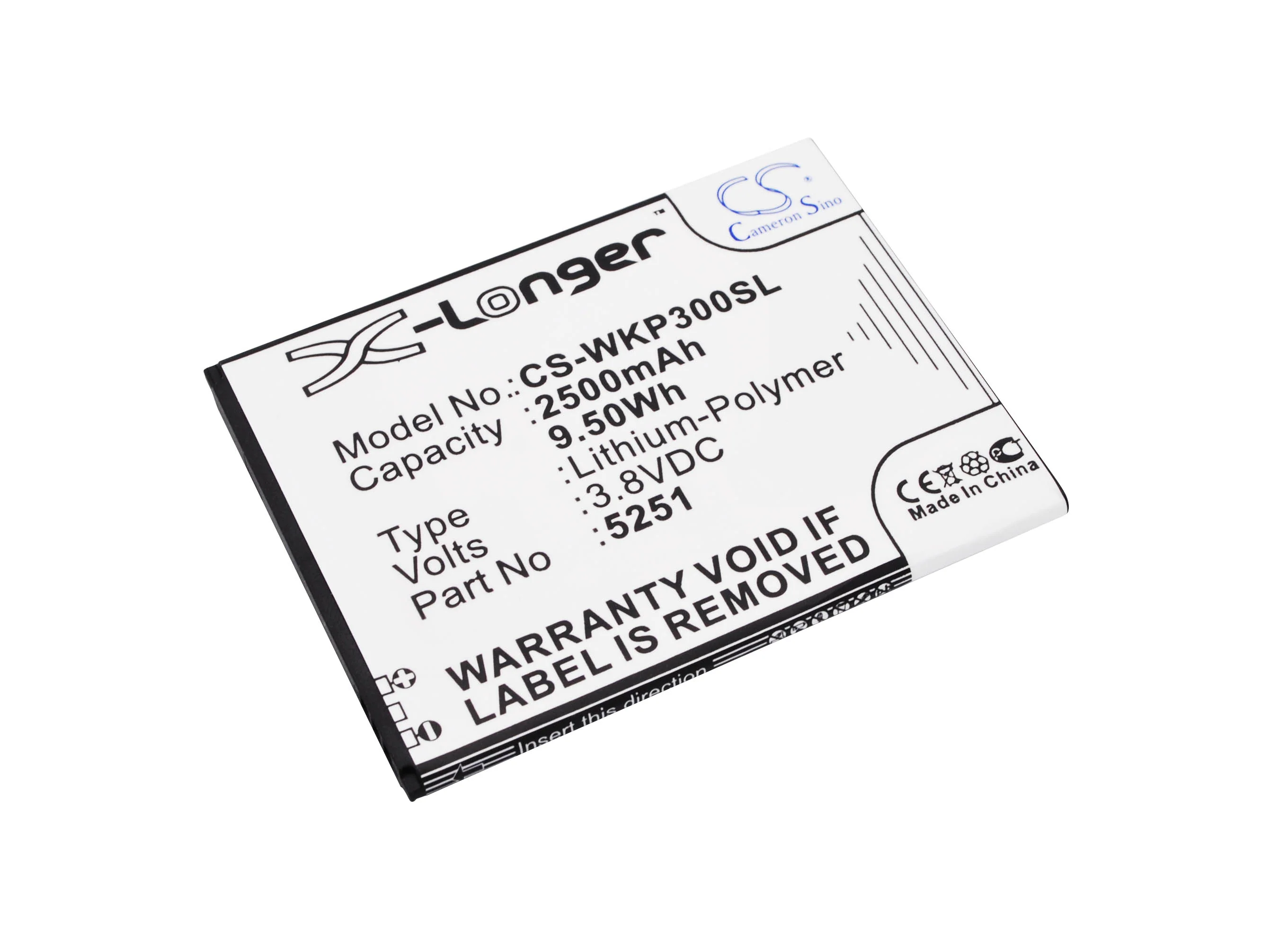 CS-WKP300SL : Battery for Wiko Pulp 3G, Pulp 4G, Robby and others - Replaces Wiko 5251, S104-V02000-012, S104-V02000-001 and others