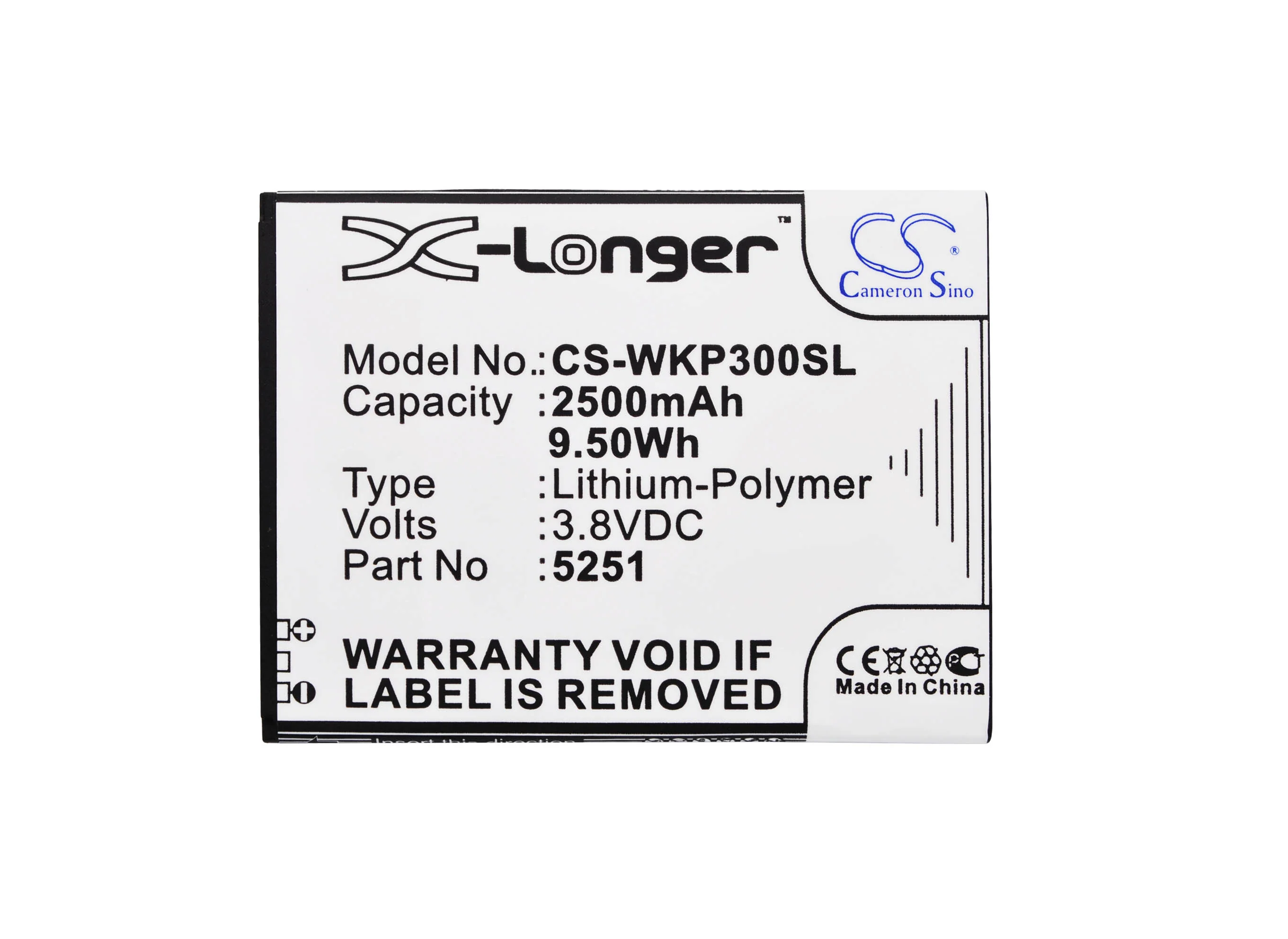 CS-WKP300SL : Battery for Wiko Pulp 3G, Pulp 4G, Robby and others - Replaces Wiko 5251, S104-V02000-012, S104-V02000-001 and others - Image 5