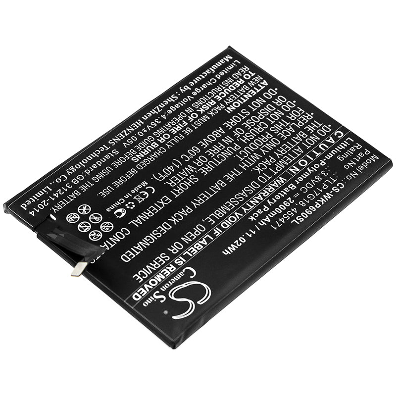 CS-WKP690SL : Battery for Wiko Wim Lite, P6901 - Replaces Wiko TLP17G18, 455471 - Image 2