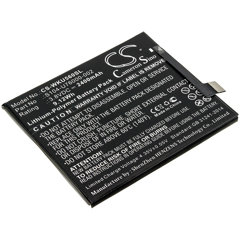 CS-WKU560SL : Battery for Wiko U Feel, U Feel Lite, U Feel Lite 4G and others - Replaces Wiko S104-U76000-002, S104-U76000-000