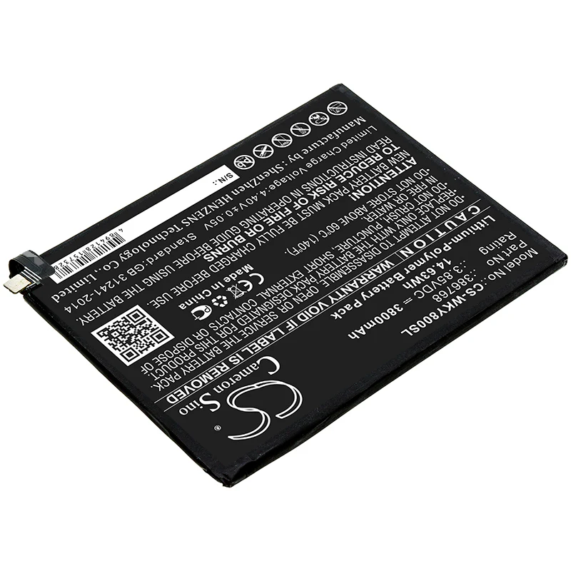 CS-WKY800SL : Battery for Wiko Y80, W-V720 - Replaces Wiko 386768 - Image 2
