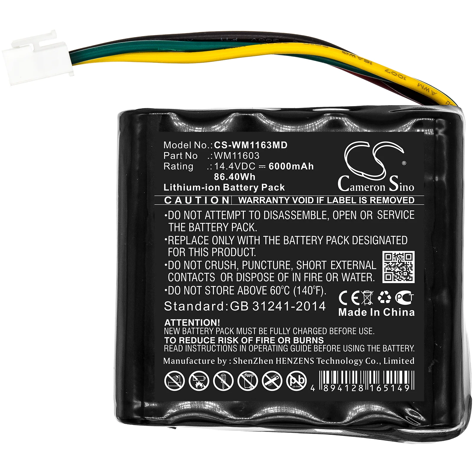 CS-WM1163MD : Battery for WEINMANN Accuvac Pro - Replaces WEINMANN WM11603, 110746-O - Image 3