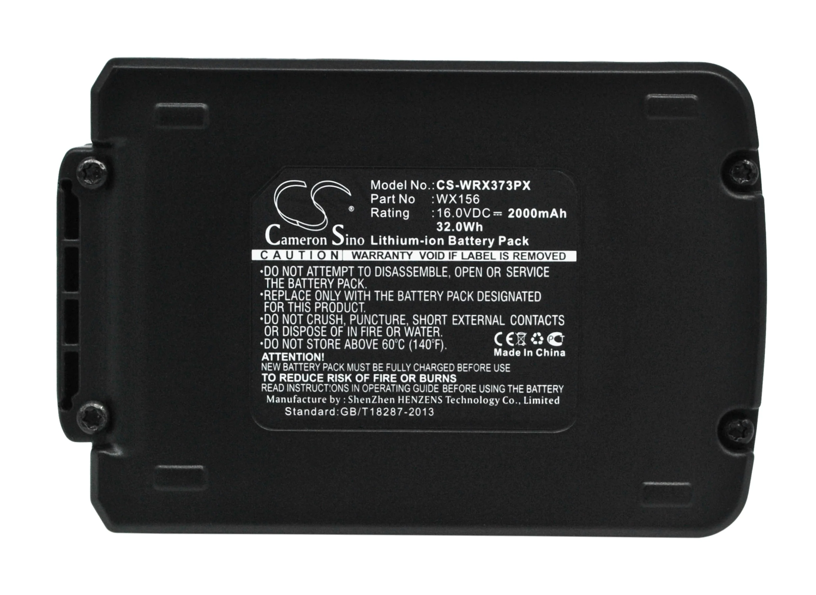 CS-WRX373PX : Battery for Worx Brushless Impact 20V MAX Drill, WX373, WA3527 and others - Replaces Worx WX156, WA3527, WA3539