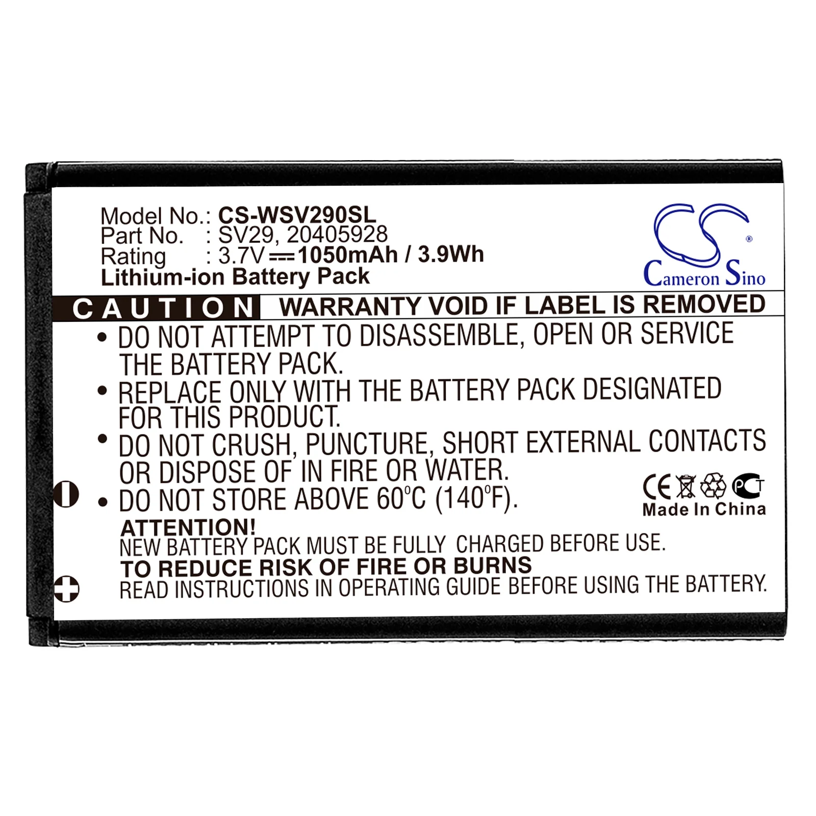 CS-WSV290SL : Battery for Maas CP-228-EU - Replaces Maas CB-28 - Image 3