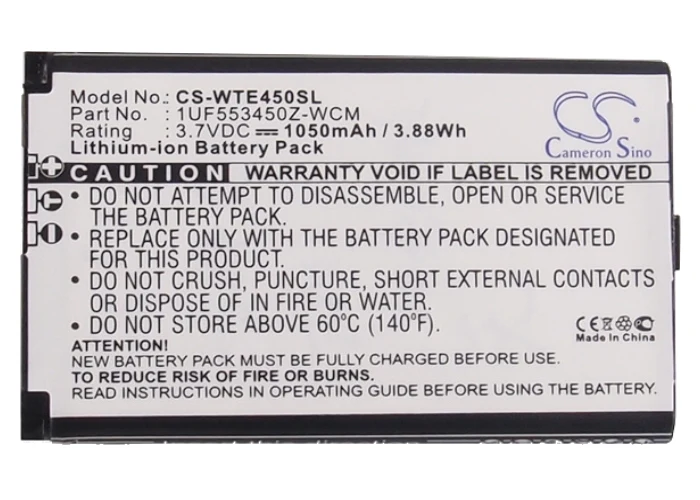 CS-WTE450SL : Battery for Wacom CTL-470, CTH-470, CTH-670 and others - Replaces Wacom ACK40401, 1UF553450Z-WCM, B056P036-1004 and others - Image 5
