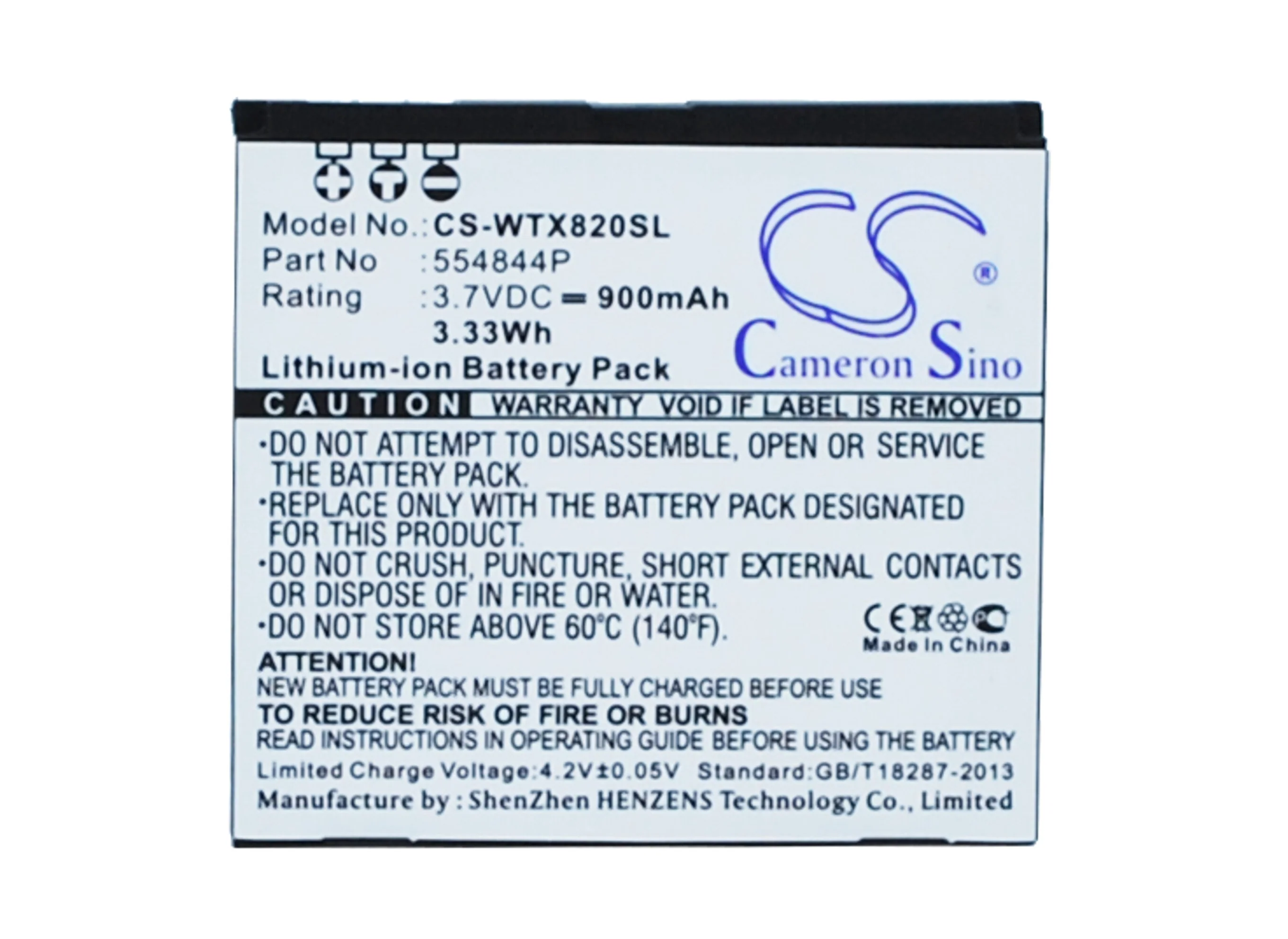 CS-WTX820SL : Battery for WayteQ X820, X850 - Replaces WayteQ 554844P