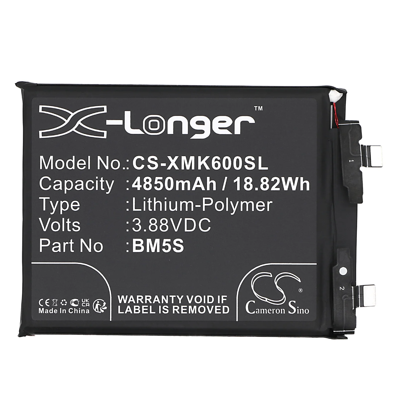 CS-XMK600SL : Battery for Xiaomi K60 Ultra, K60, 13T Pro - Replaces Xiaomi BM5S - Image 3