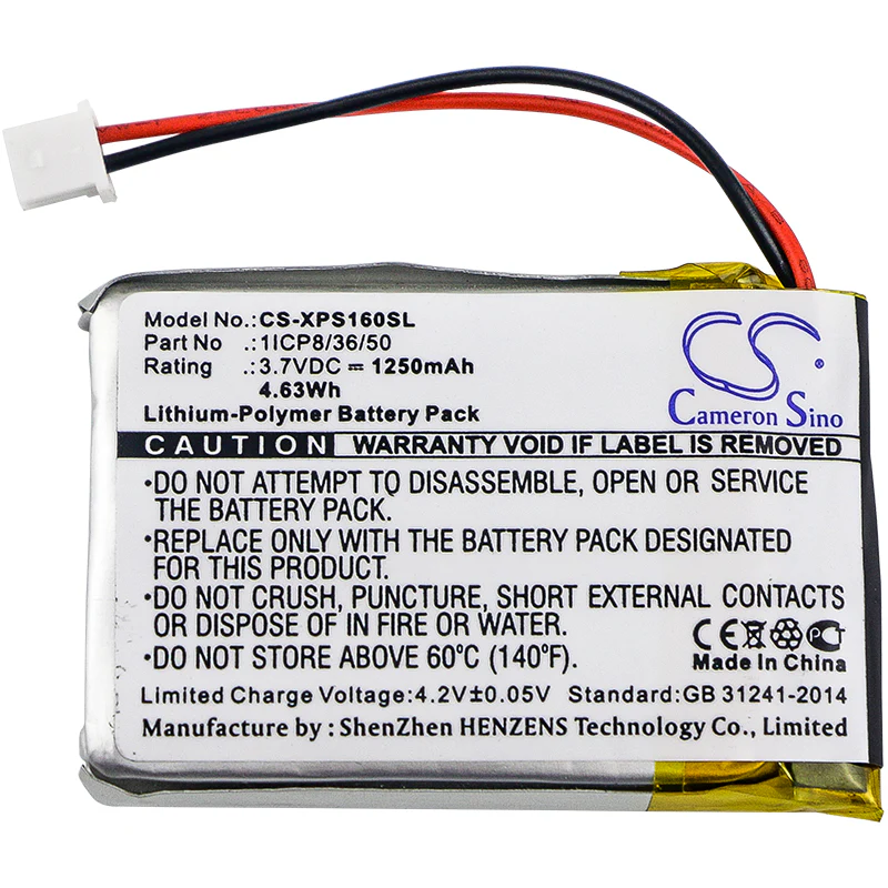 CS-XPS160SL : Battery for Dual XGPS160, XGPS160 SkyPro GPS Receiver - Replaces Dual 1ICP8/36/50 - Image 3
