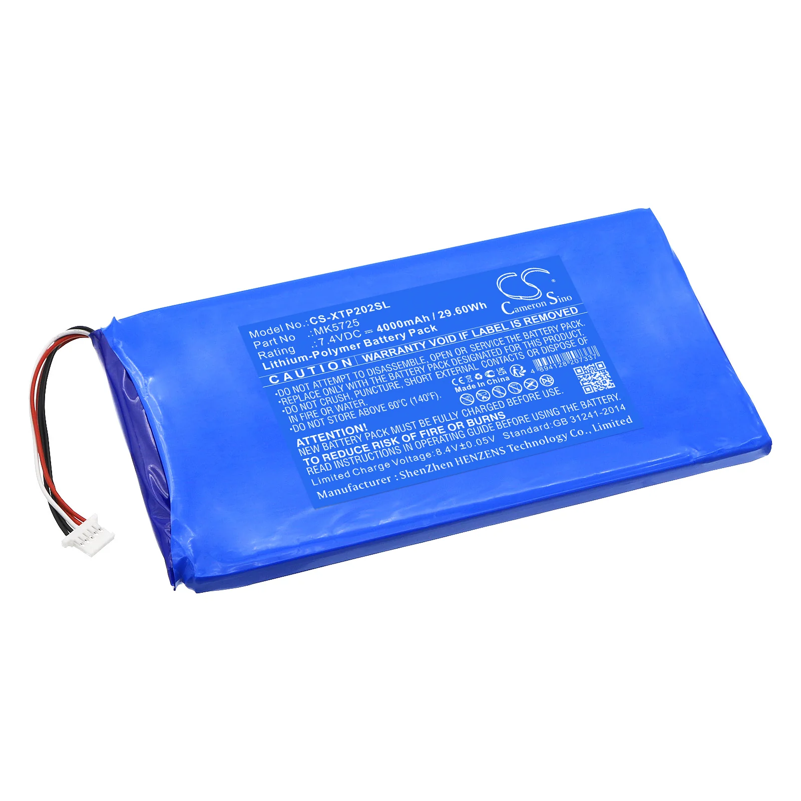 CS-XTP202SL : Battery for XTOOL X100 Pad2, EZ500HD, Gasoline EZ500 and others - Replaces XTOOL MK5725, 7069127-2S - Image 2