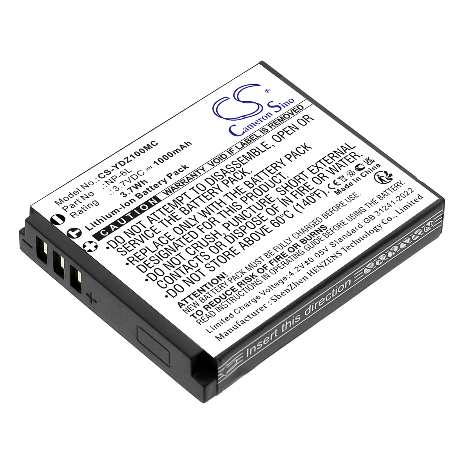 CS-YDZ100MC : Battery for Minolta MND20, MND23 - Replaces Minolta NP-6L - Image 3