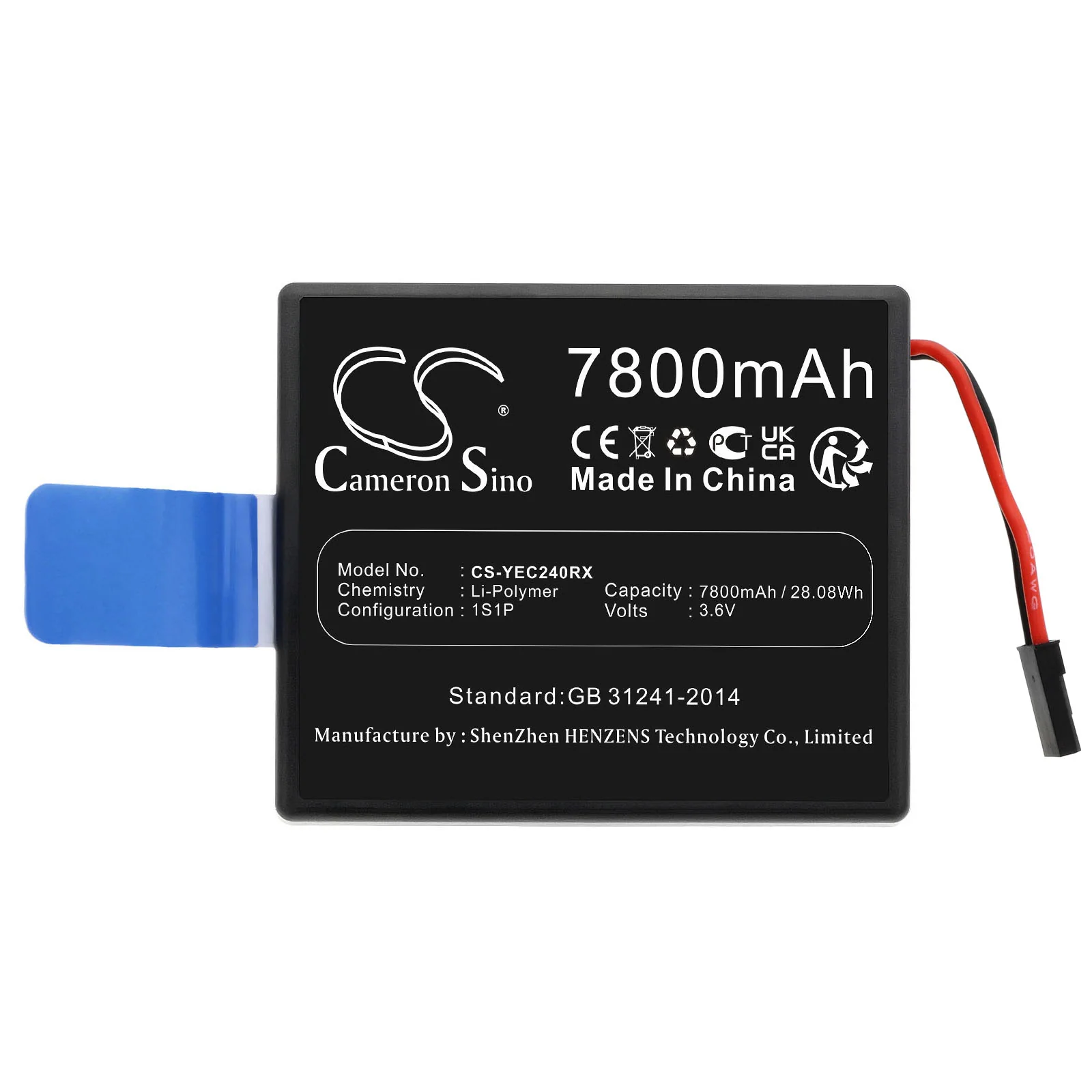 CS-YEC240RX : Battery for YUNEEC ST24 Controller - Replaces YUNEEC YP-2 - Image 3