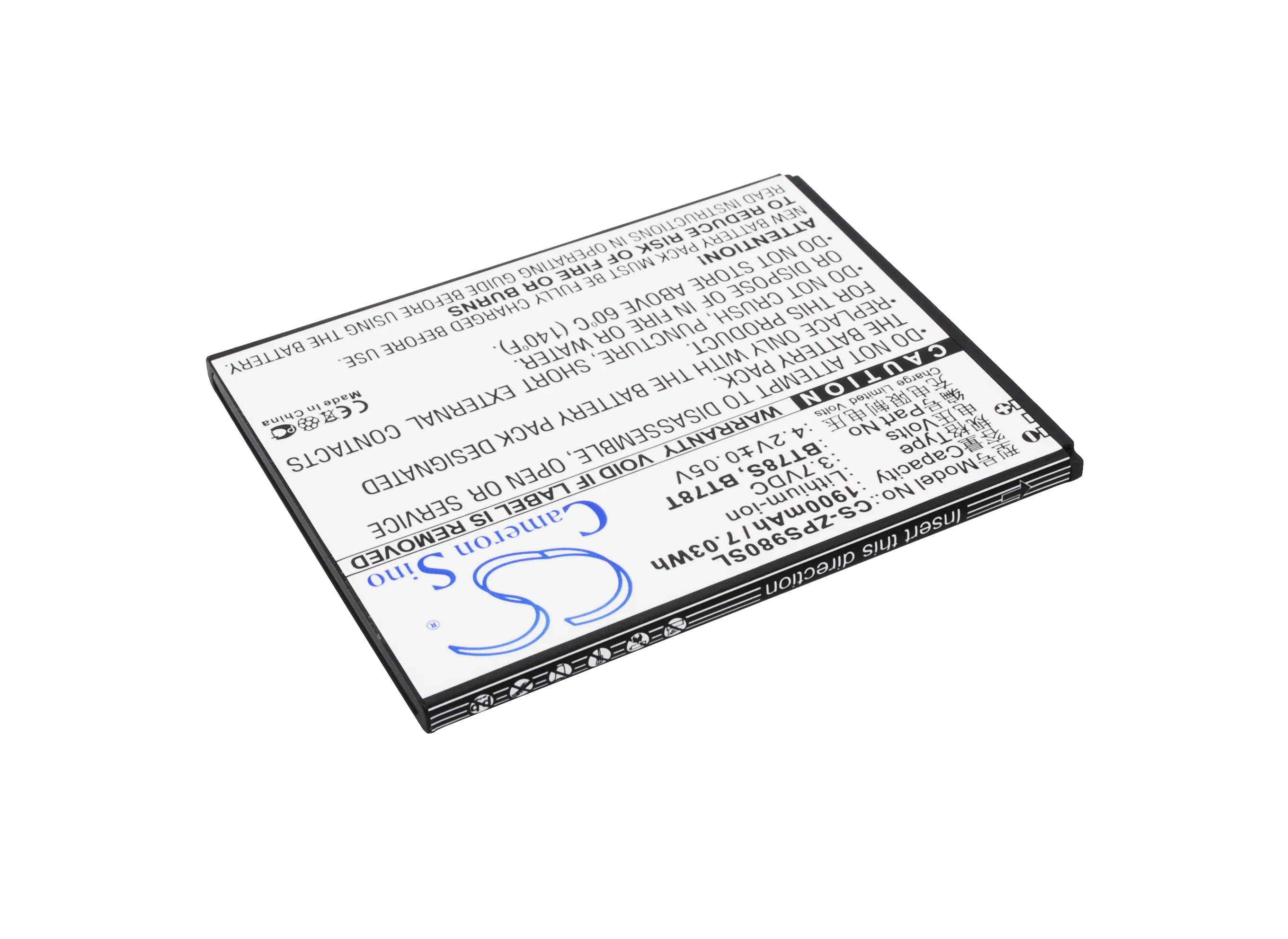 CS-ZPS980SL : Battery for ZOPO ZP980, ZP980+, C2 and others - Replaces ZOPO BT78S, BT78T - Image 2