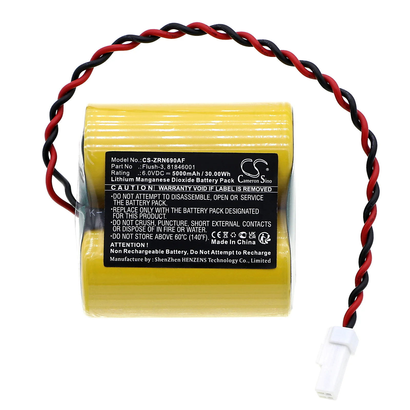 CS-ZRN690AF : Battery for Zurn P6900-GEN, Z6912-GEN, Z6913-GEN and others - Replaces Zurn Flush-3, 81846001 - Image 3