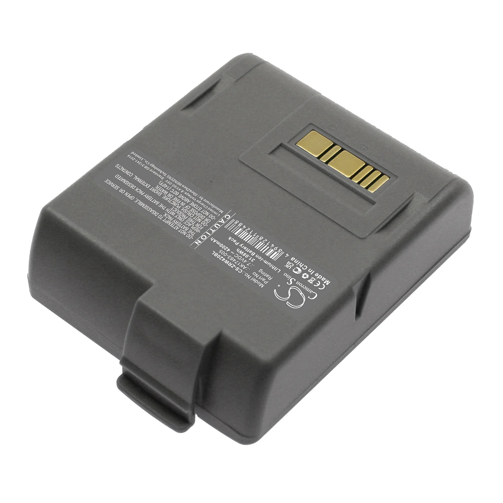 CS-ZRW420BL : Battery for Zebra RW420, L405, RW420 EQ - Replaces Zebra AK17463-005, CT17102-2 - Image 2