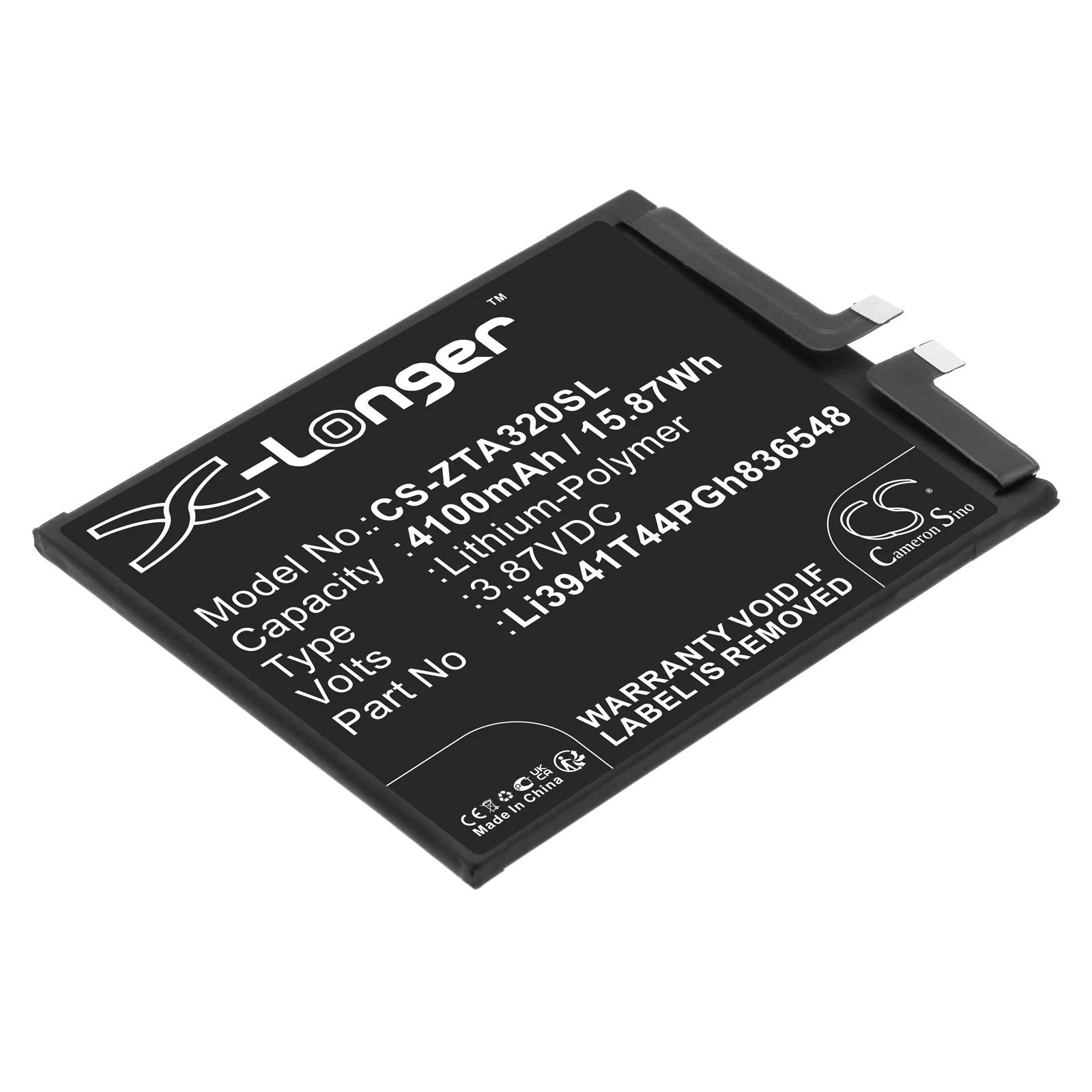 CS-ZTA320SL : Battery for ZTE Axon 30, A2322 - Replaces ZTE Li3941T44PGh836548