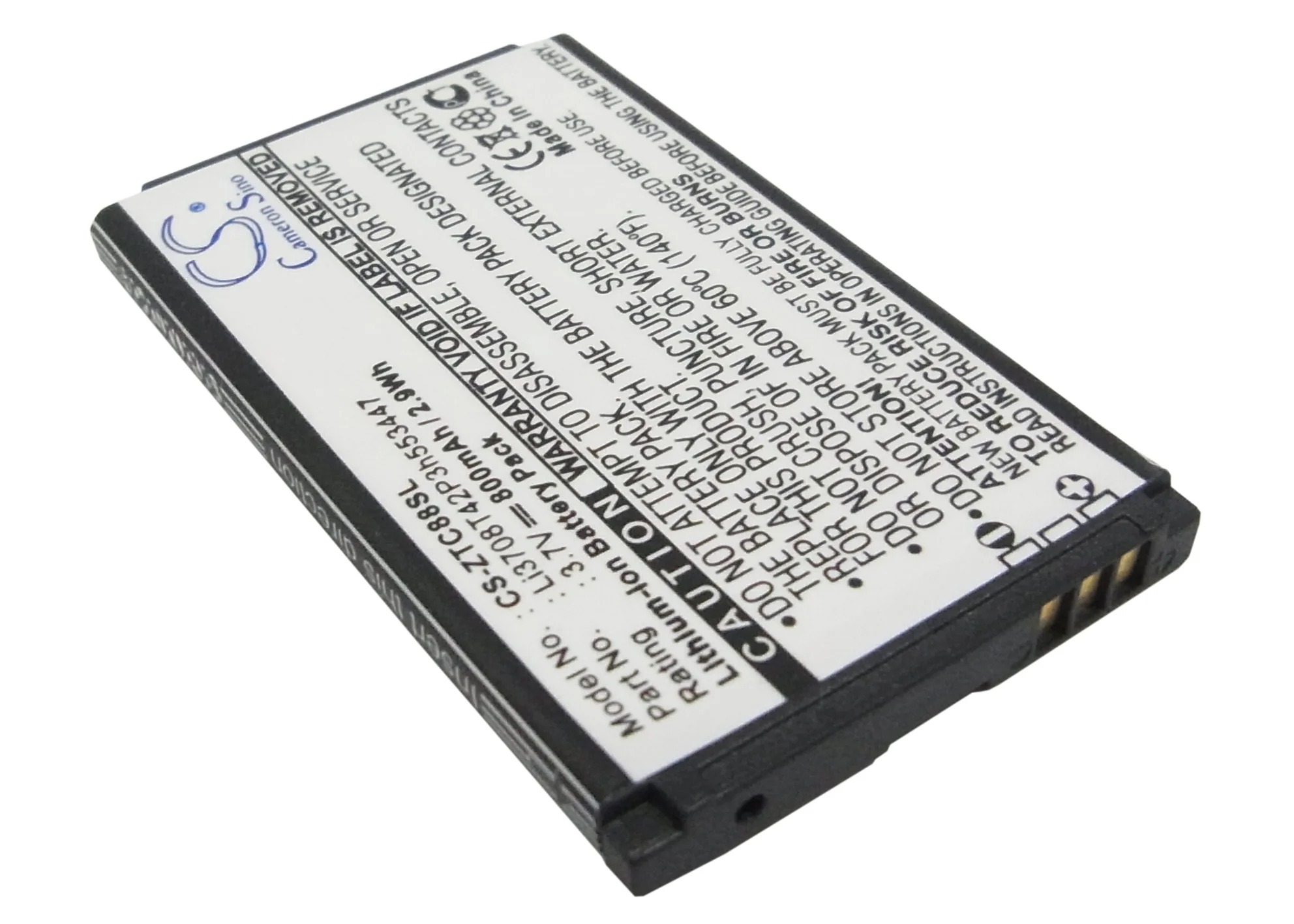 CS-ZTC88SL : Battery for T-Mobile Affinity, N295, Zest 2 and others - Replaces T-Mobile Li3708T42P3h553447 - Image 2