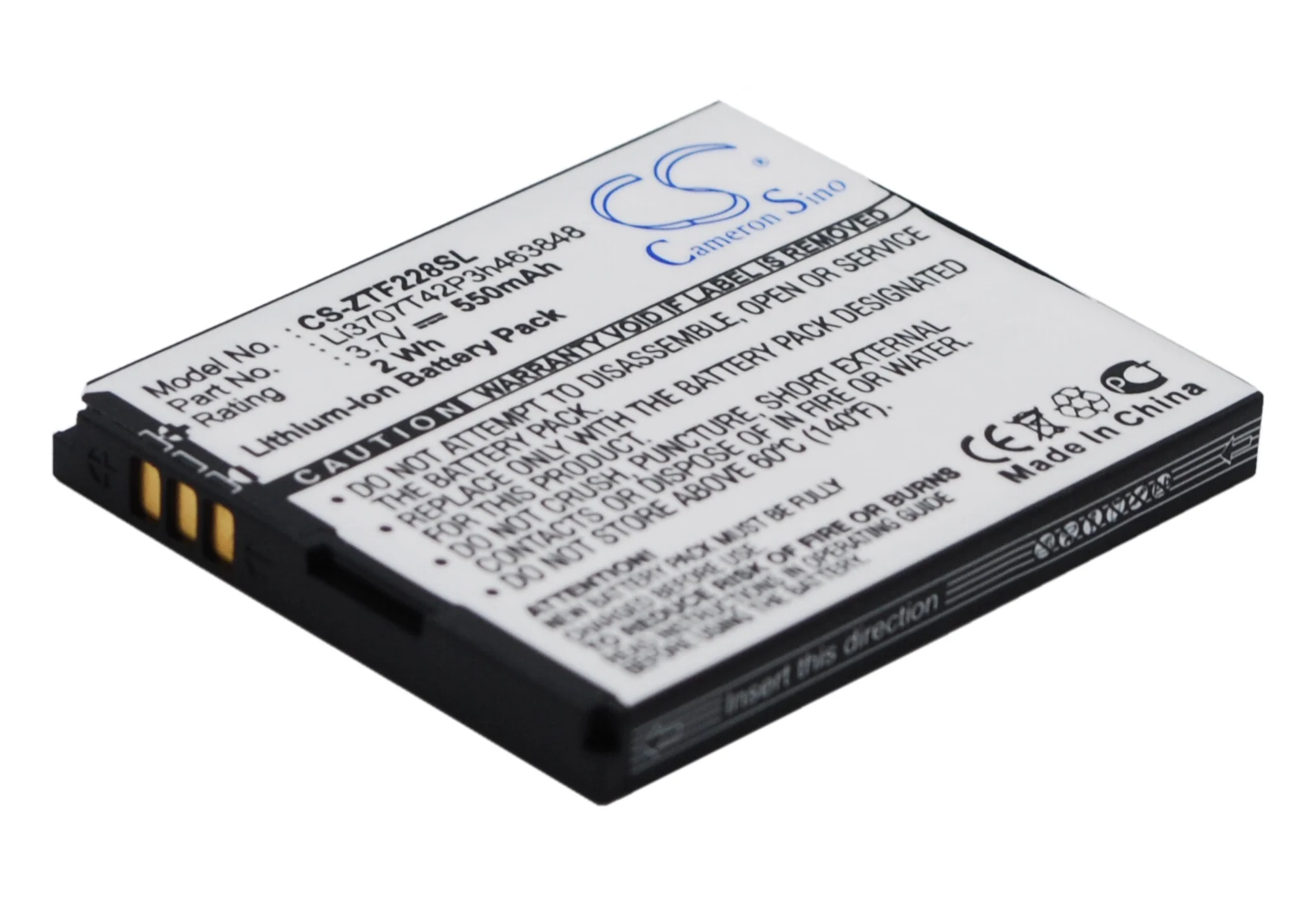 CS-ZTF228SL : Battery for Vodafone 228, 227, VF228 and others - Replaces Vodafone Li3707T42P3h463848 - Image 2
