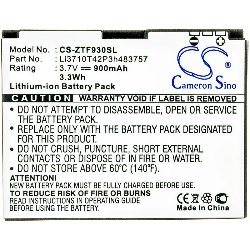 CS-ZTF930SL : Battery for T-Mobile Aspect - Replaces T-Mobile Li3710T42P3h483757 - Image 3