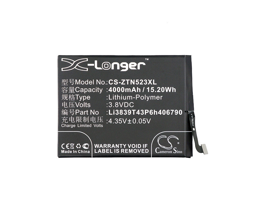CS-ZTN523XL : Battery for Nubia Z11 Max, NX523, NX523J - Replaces ZTE Li3839T43P6h406790 - Image 3