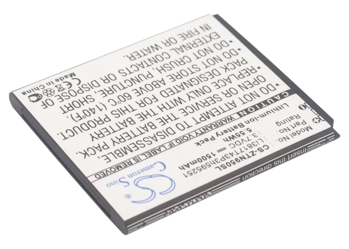 CS-ZTN950SL : Battery for ZTE N9500, Flash, U808 and others - Replaces ZTE Li3817T43P3h595251, Li3716T43P3h595251, Li3716T42P3h595251