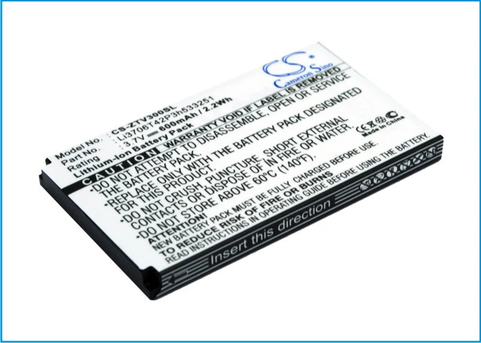 CS-ZTV300SL : Battery for ZTE V190, V260, V270 and others - Replaces ZTE Li3706T42P3h533251