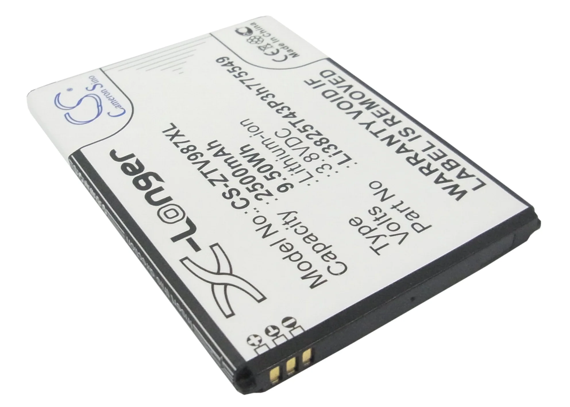 CS-ZTV987XL : Battery for Amazing A6 - Replaces ZTE Li3825T43P3h775549 - Image 2