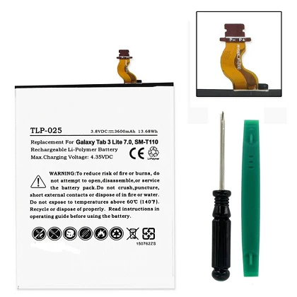 TLP-025 : 3.8v Li-PO battery for Galaxy Tab 3 7.0, replaces T-3600E
